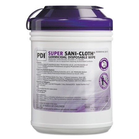 Sani Professional Super Sani-Cloth Germicidal Disposable Wipes, 1-Ply, 6 x 6.75, Unscented, White, 1920PK NIC Q55172